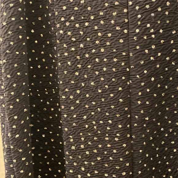 Caché Vintage BodyCon Evening Dress Side Slit Glitter Polka-Dot Navy Size 8 - Picture 6 of 9